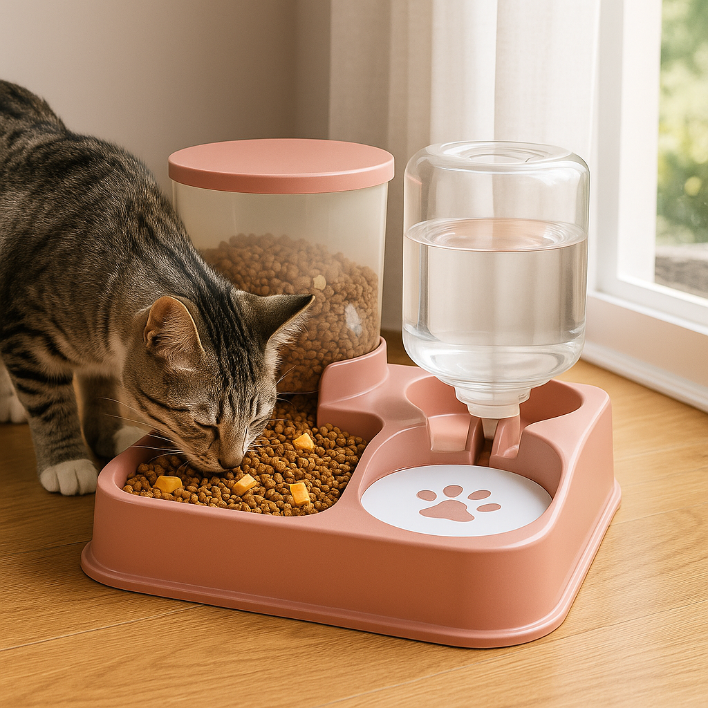 Automatic Cat Feeder – 2-in-1 Food and Water Dispenser