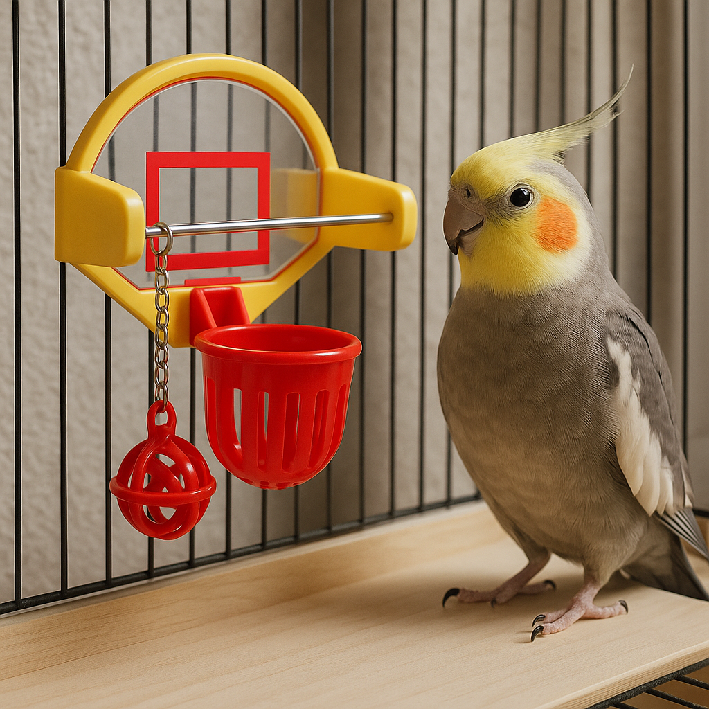Interactive Bird Toy – Hanging Basketball Game for Birds