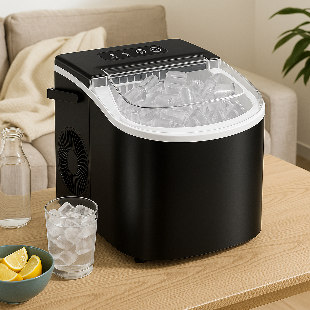 Countertop Ice Maker With Handle and Basket