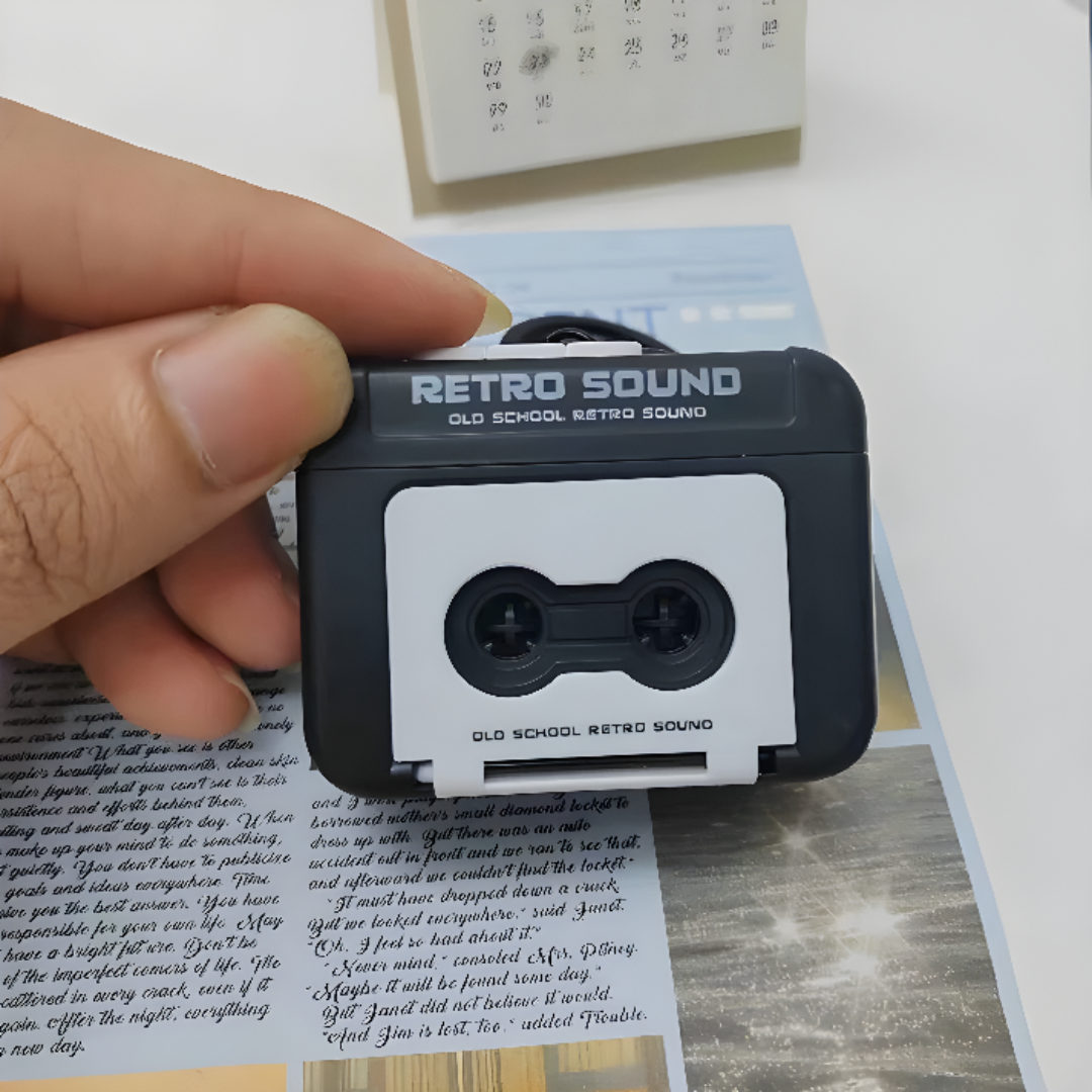 Mini Retro Cassette Player Keychain