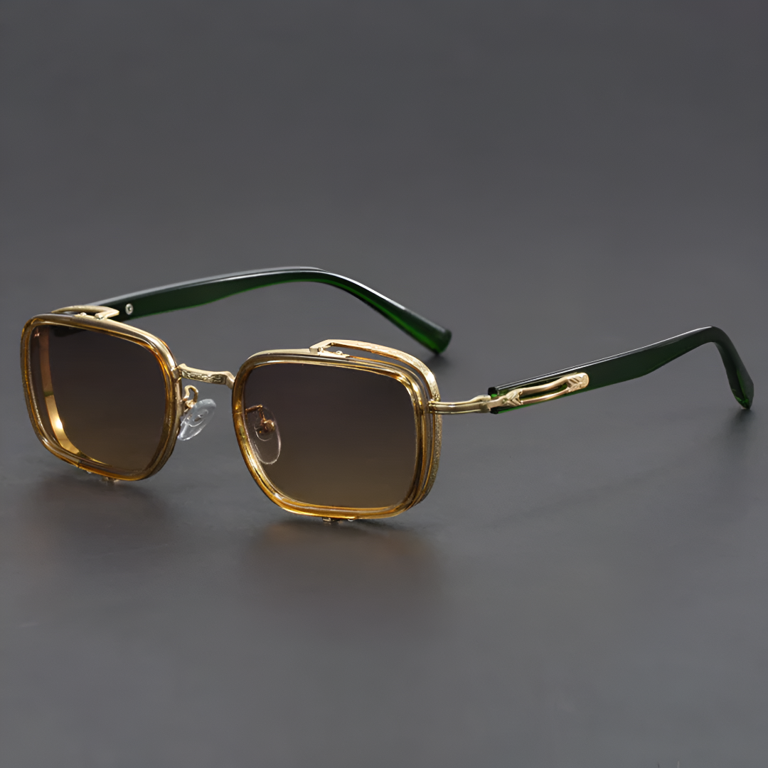 Vintage Gold Square Sunglasses for Men