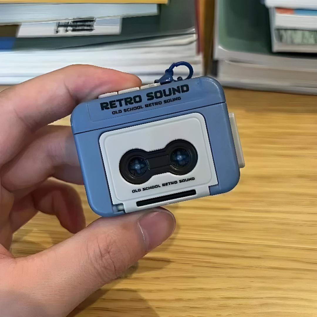 Mini Retro Cassette Player Keychain