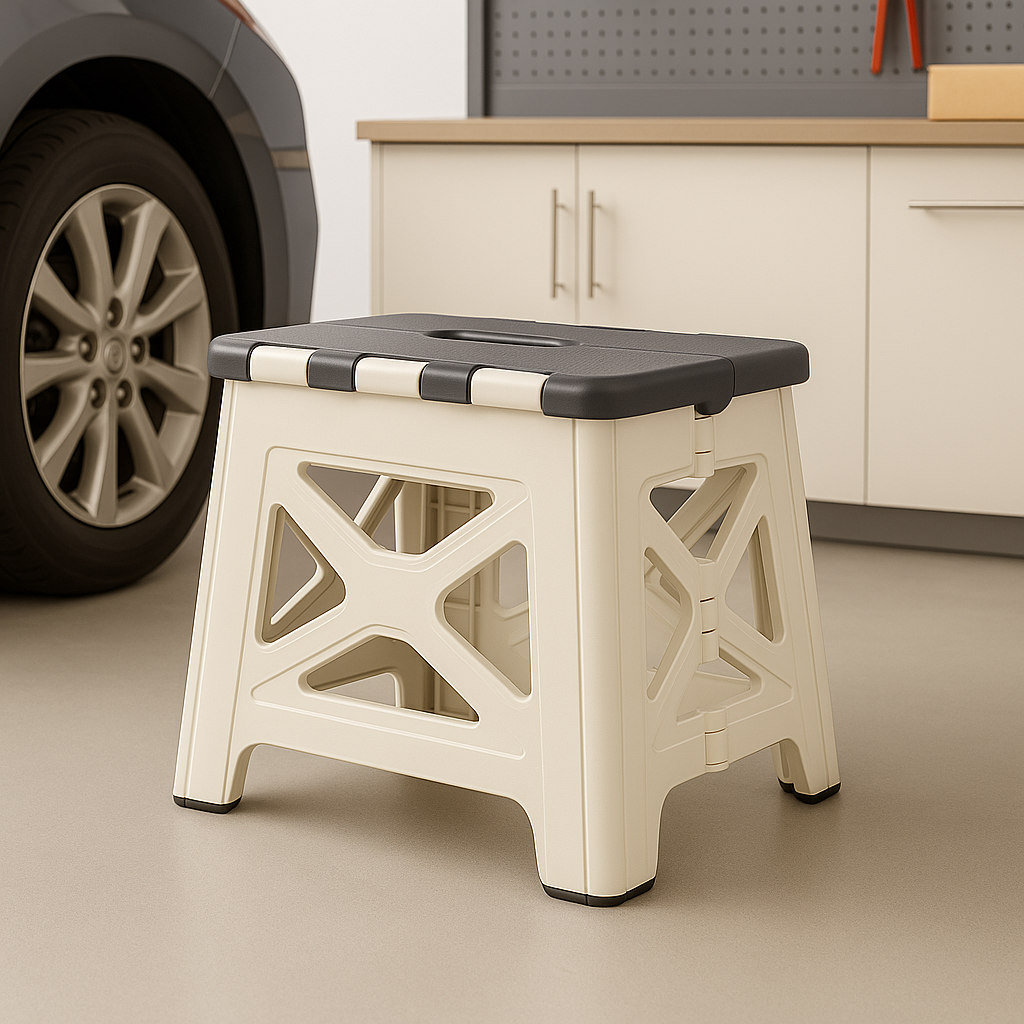 Non-Slip Folding Step Stool with Convenient Carry Handle