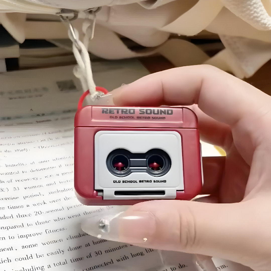 Mini Retro Cassette Player Keychain