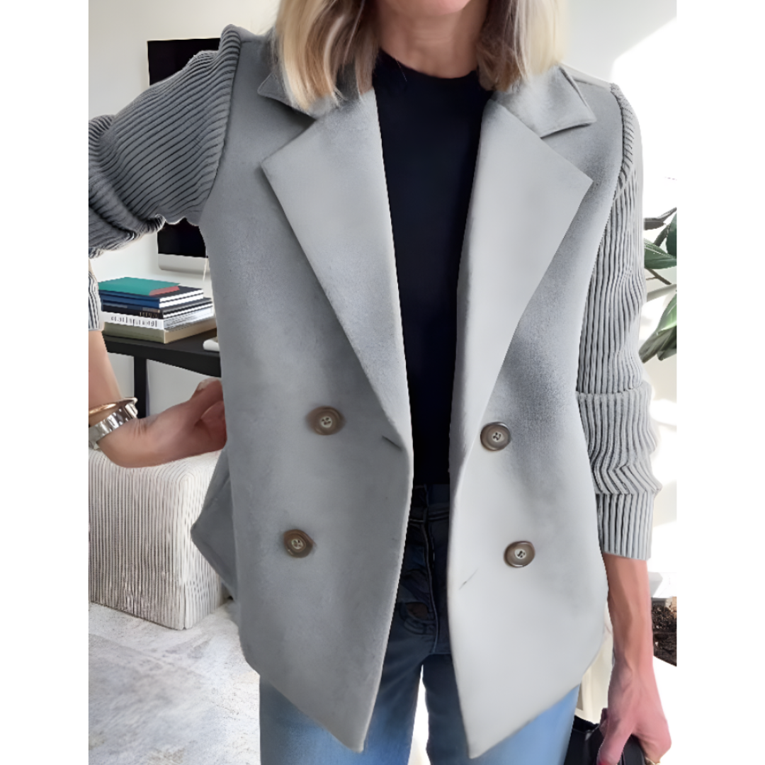 Knit Sleeve Blazer Coat for Women