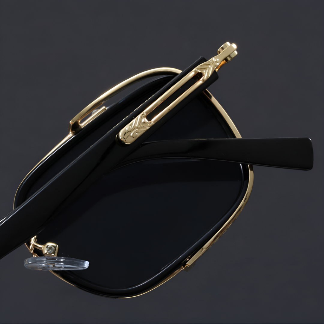 Vintage Gold Square Sunglasses for Men