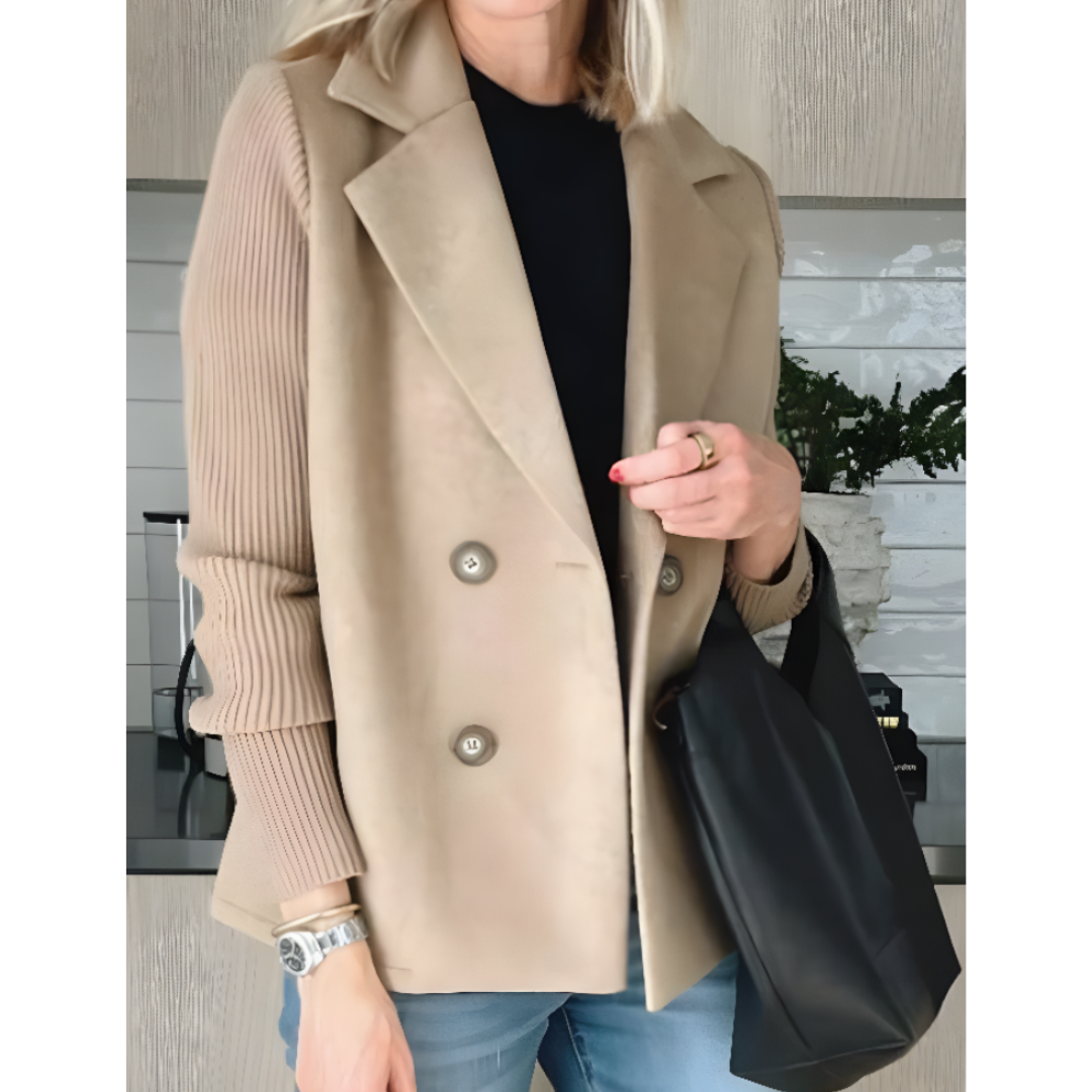 Knit Sleeve Blazer Coat for Women