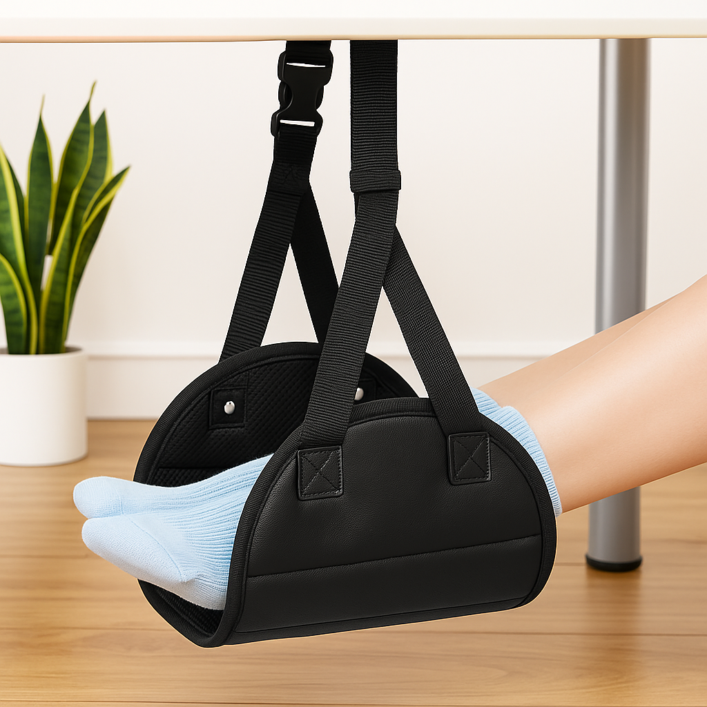 Airplane Foot Hammock – Adjustable Travel Footrest with Accessories