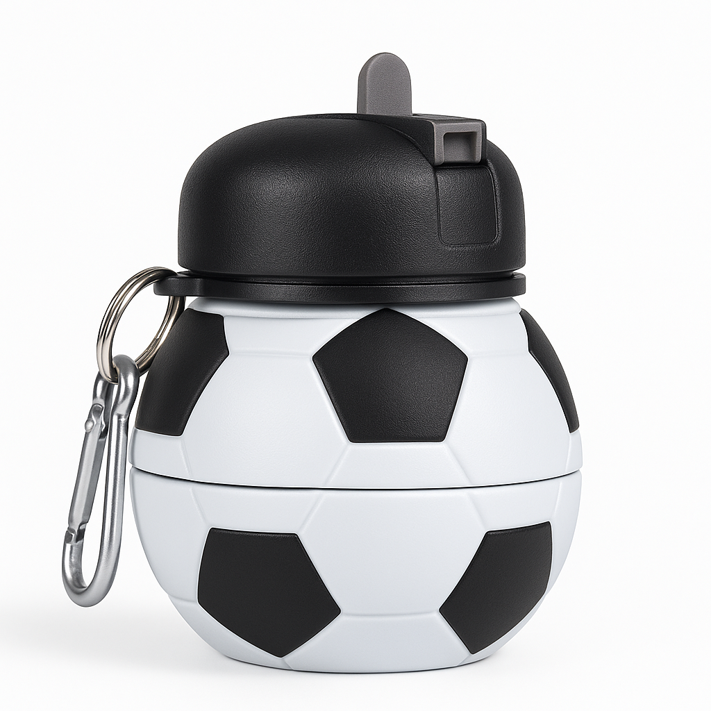 Collapsible Football Kids Sports Bottle - Portable Water Bottle