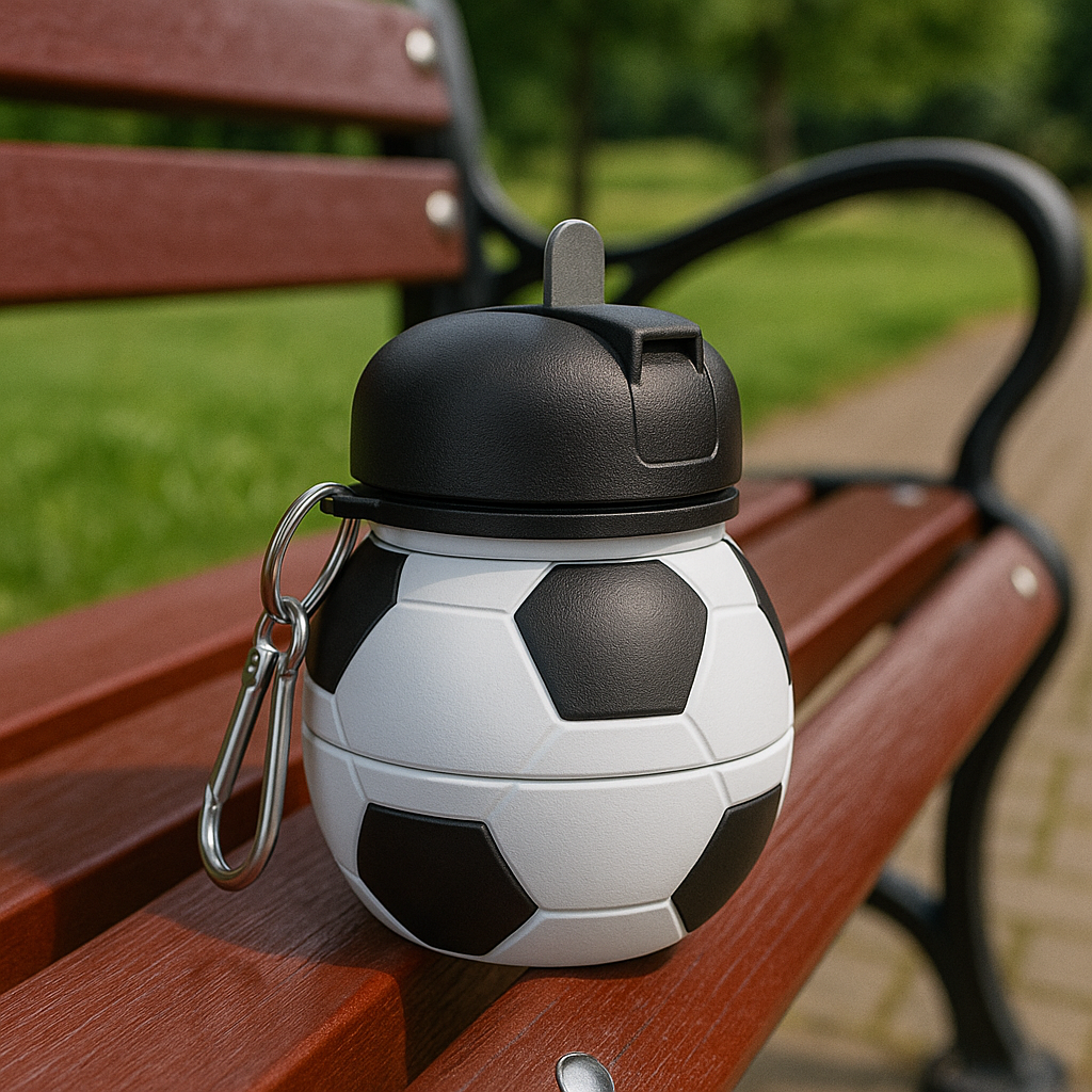 Collapsible Football Kids Sports Bottle - Portable Water Bottle