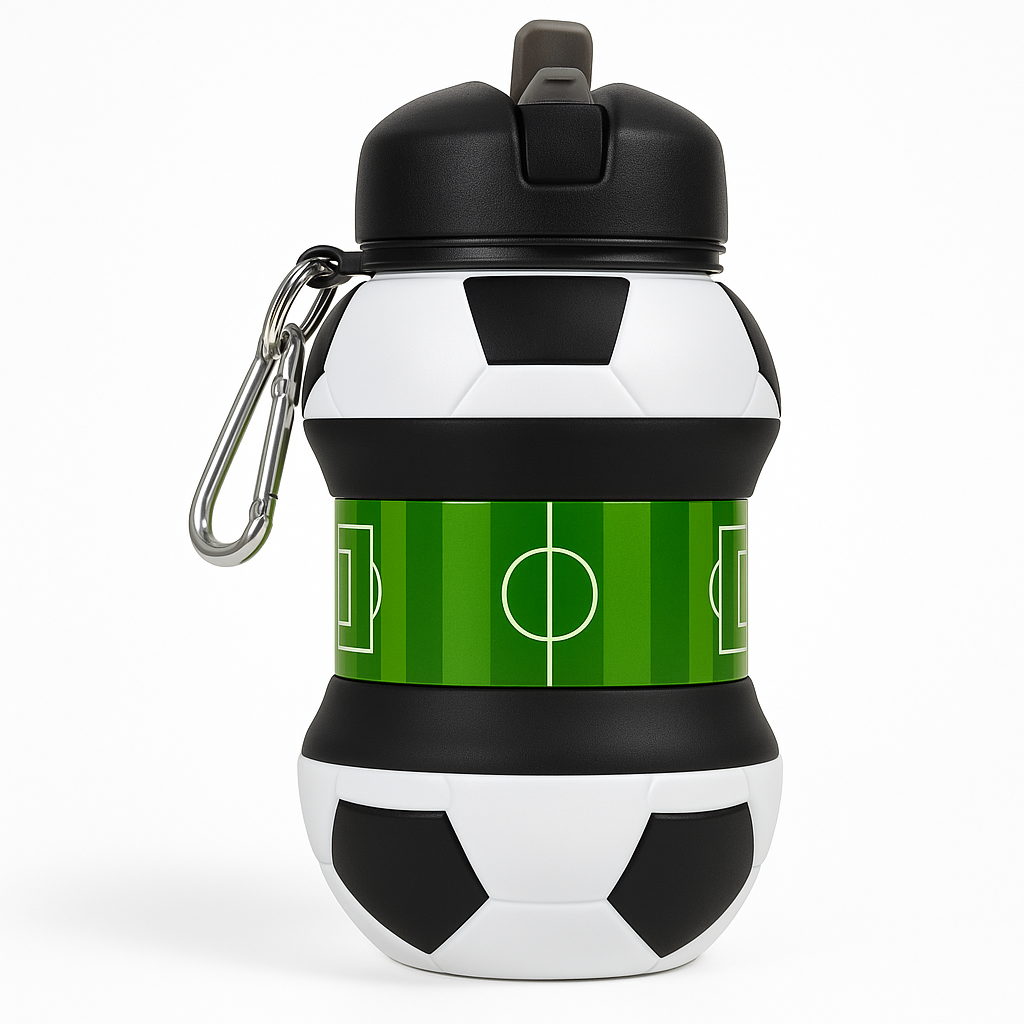 Collapsible Football Kids Sports Bottle - Portable Water Bottle