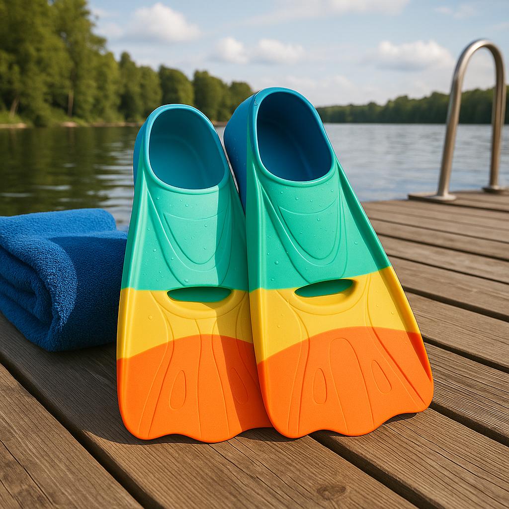 Colorful Swim Training Fins for Diving & Pool Activities