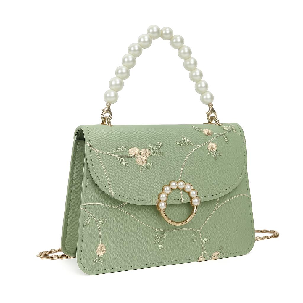 Crossbody Purse With Mini Floral Pearl Design For Women
