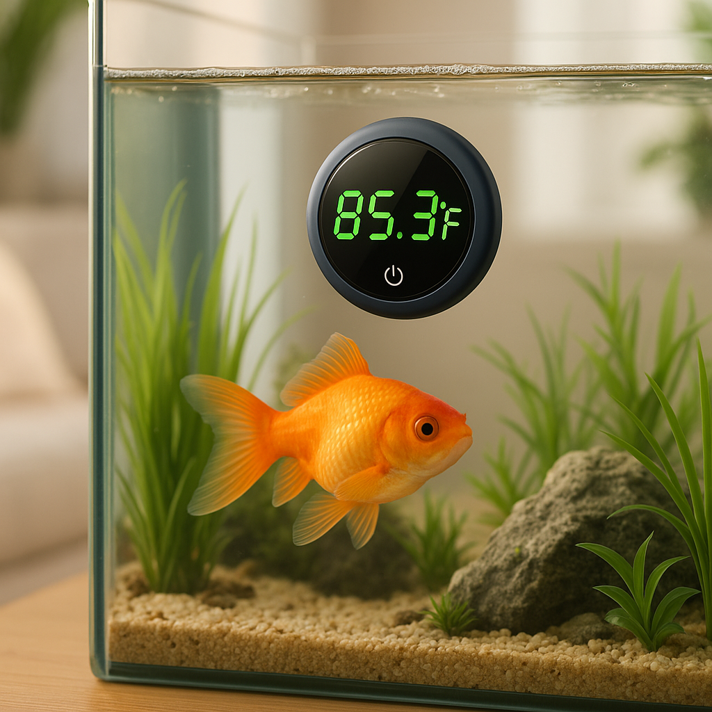 Digital Aquarium Thermometer With LED Display – Stick-On Monitor For Fish Tanks