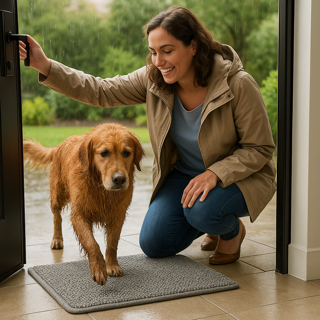 Dog Doormat - Absorbent Muddy Paws Floor Mat