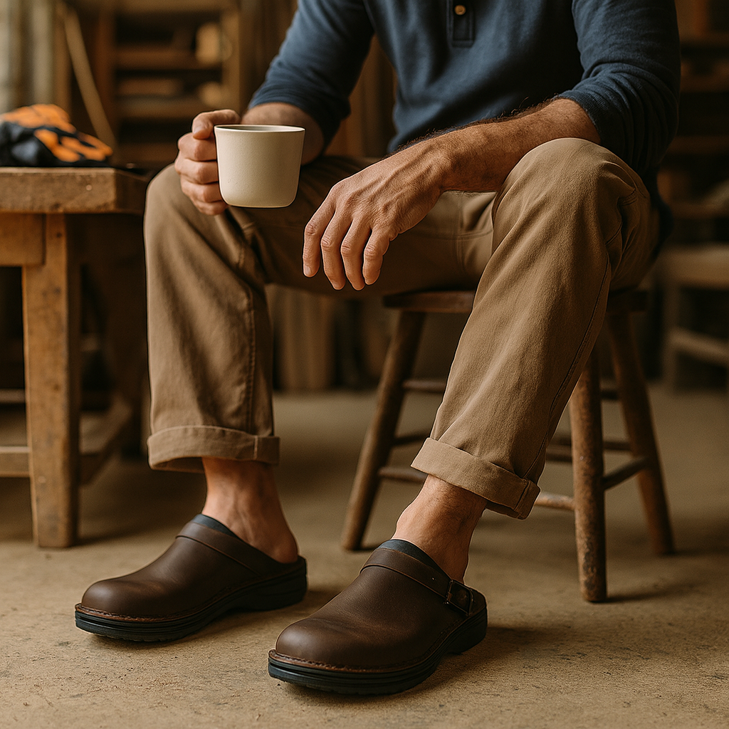 Men’s Slip-On Work Clogs – Closed Toe Casual Shoes
