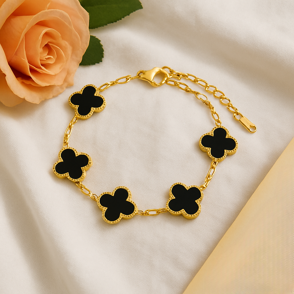 Elegant Clover Bracelet with Charms