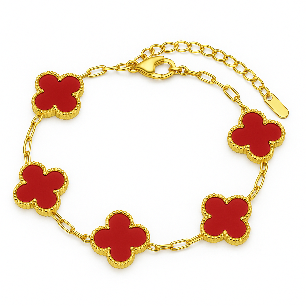 Elegant Clover Bracelet with Charms