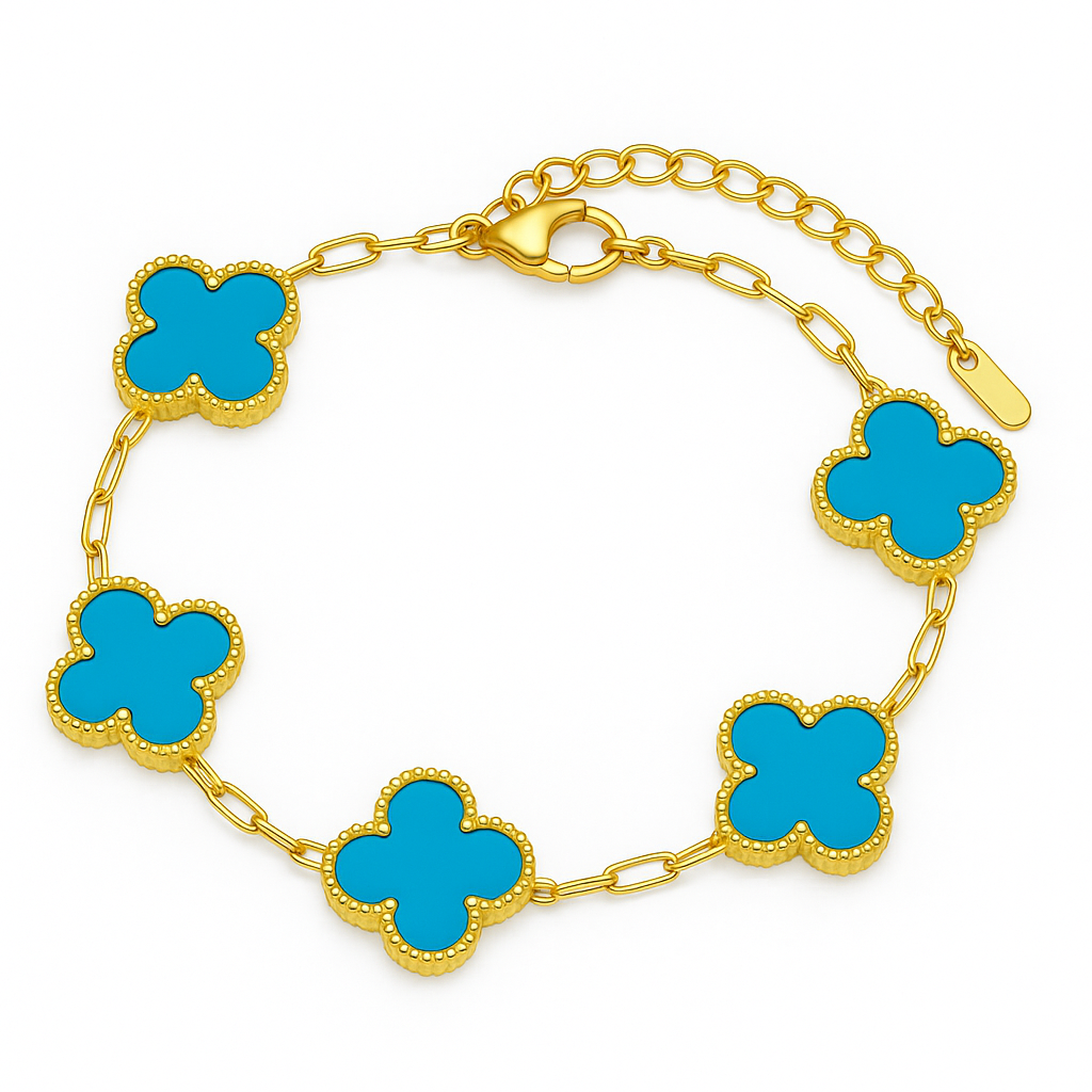 Elegant Clover Bracelet with Charms