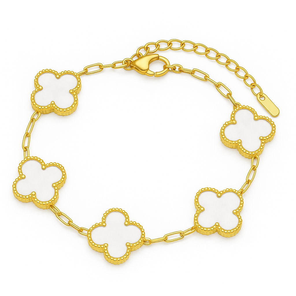 Elegant Clover Bracelet with Charms