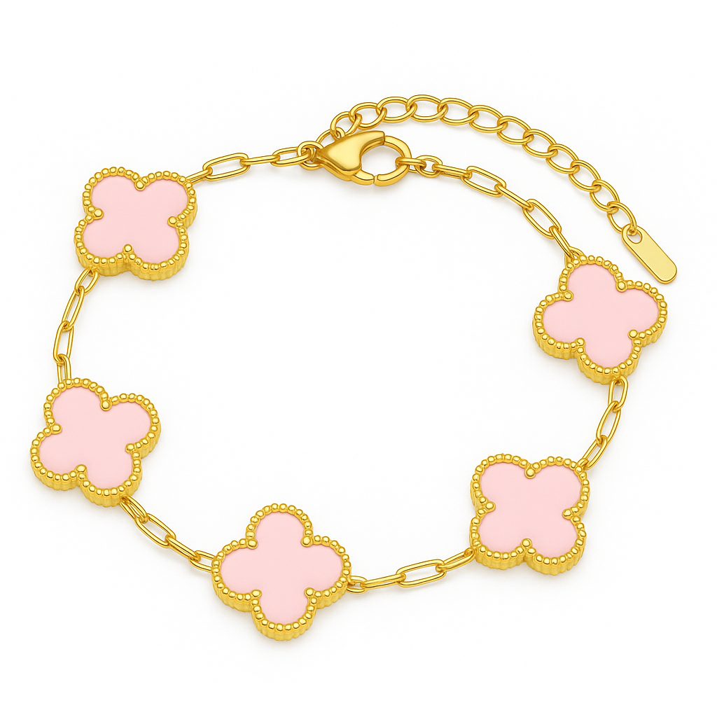 Elegant Clover Bracelet with Charms