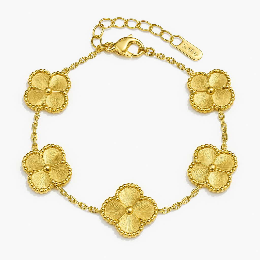 Elegant Clover Bracelet with Charms