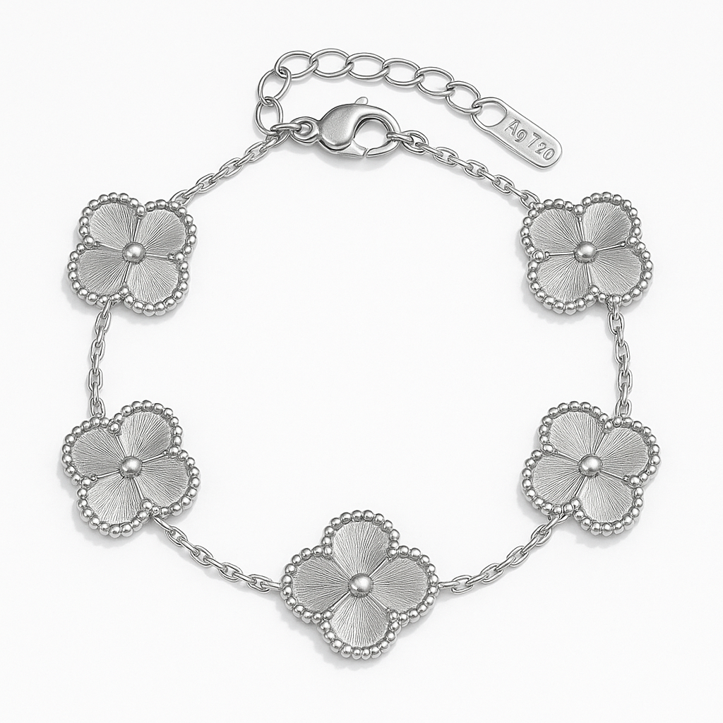 Elegant Clover Bracelet with Charms