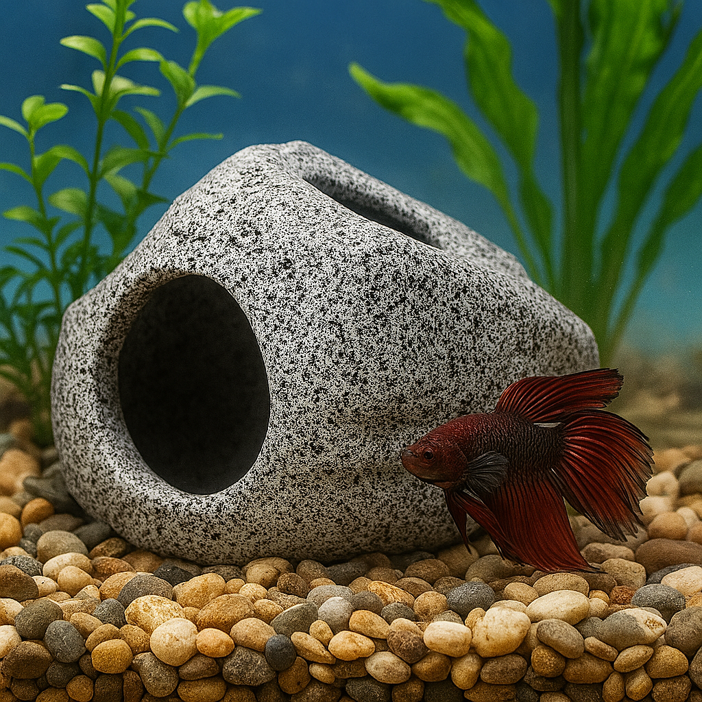 Fish Tank Rock Cave - Aquarium Decoration For Betta Hiding And Shelter