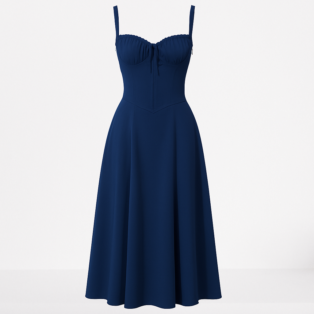 Floral Corset Midi Dress With Slit For Women