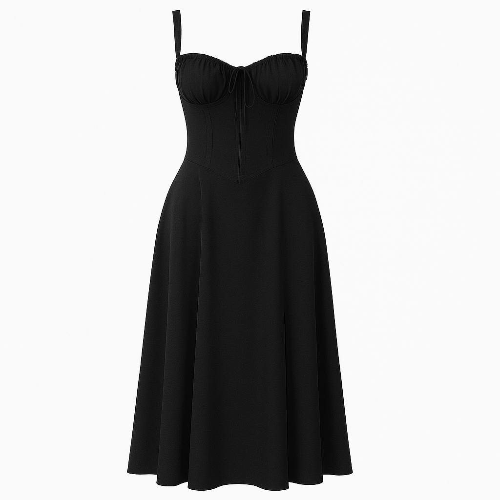 Floral Corset Midi Dress With Slit For Women