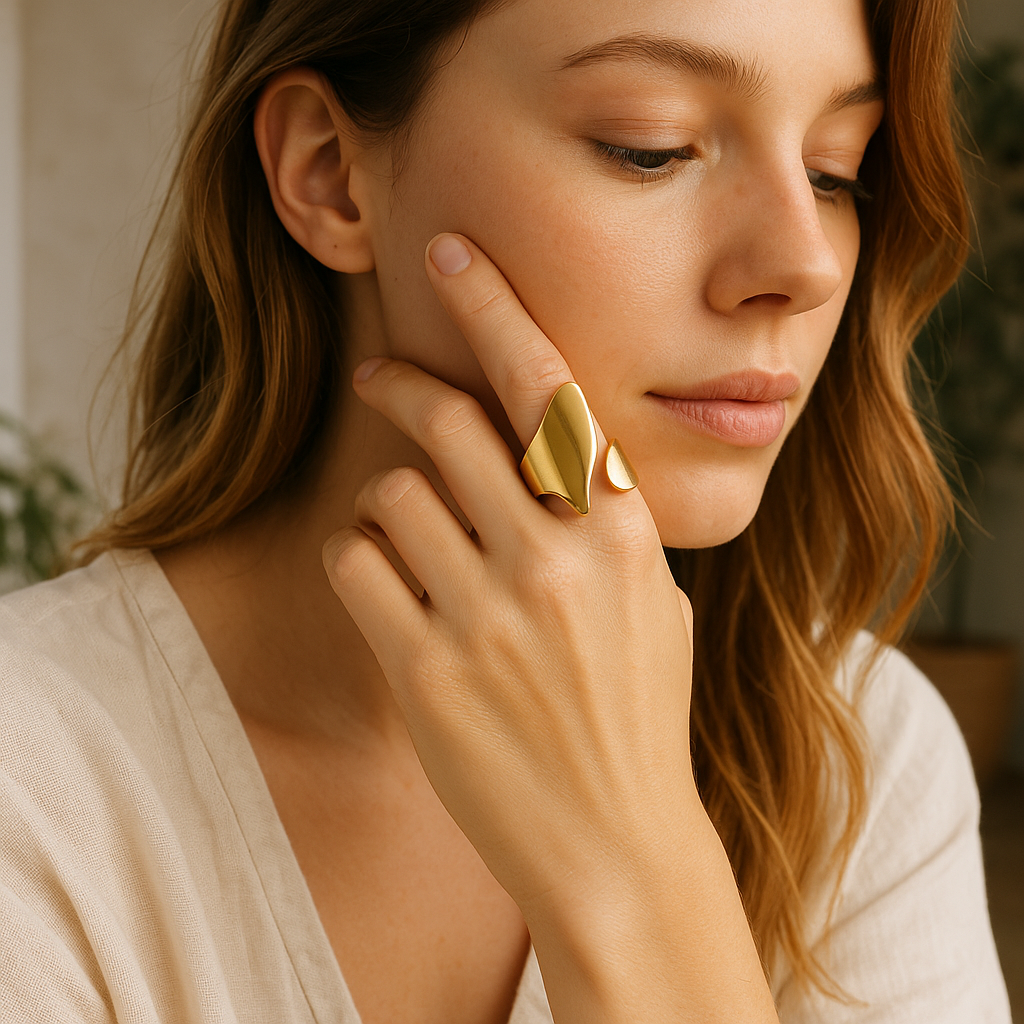 Gold Statement Ring – Large Jewelry for Women
