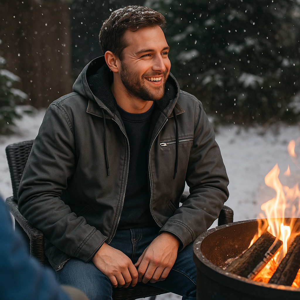 Men’s Winter Jacket – Hooded Zip-Up Fleece Lined