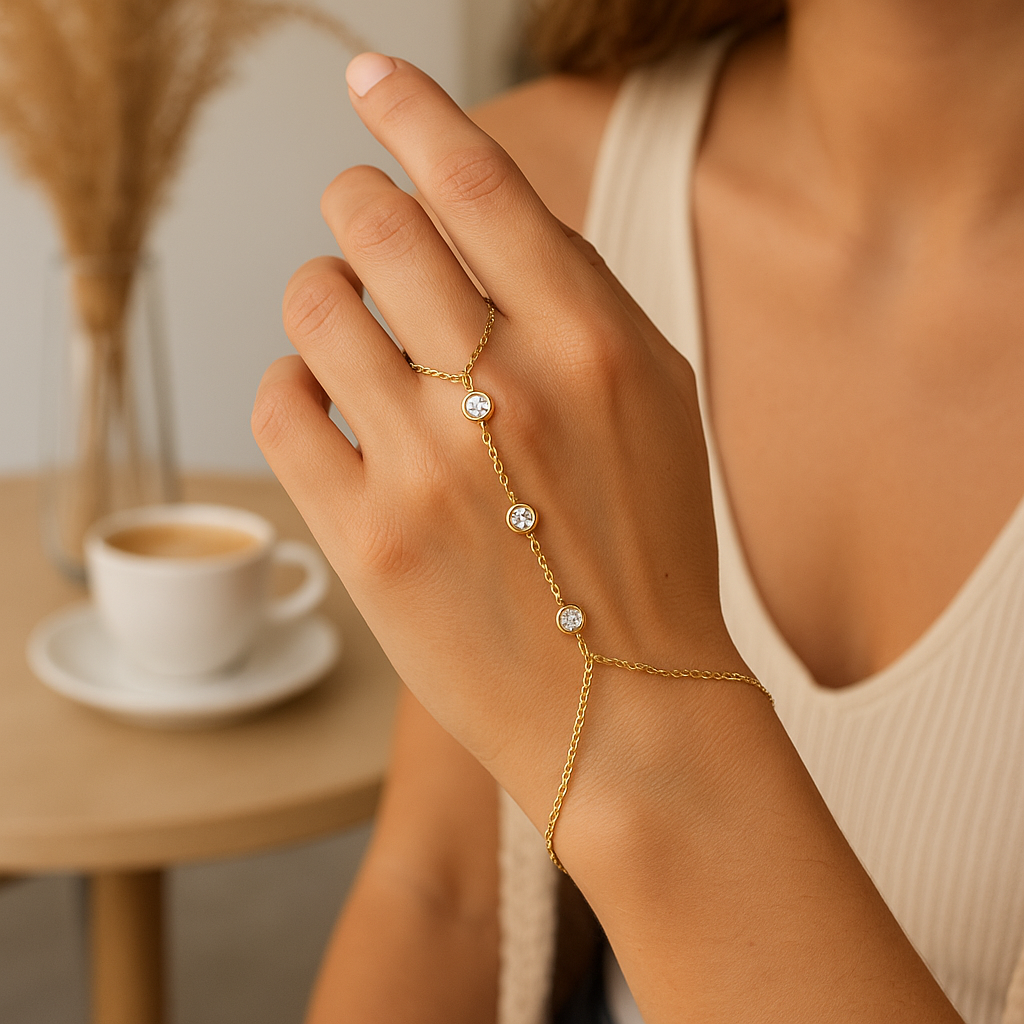 Gold Bracelet Hand Chain – Dainty Jewelry for Women