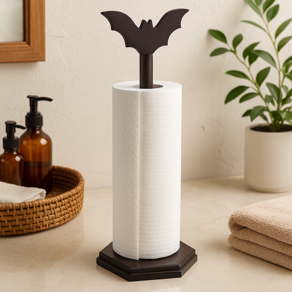 Gothic Bat Paper Towel Holder for Halloween Kitchen Decor