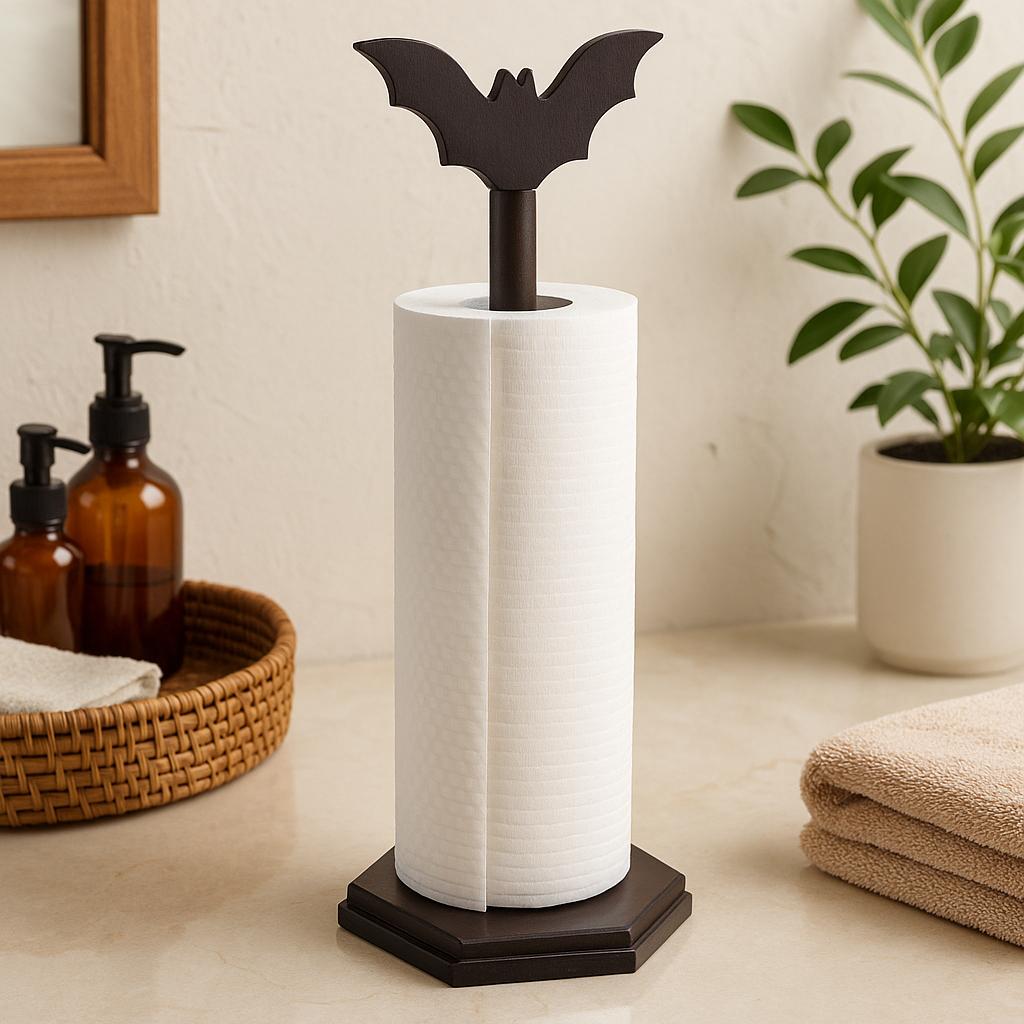 Gothic Bat Paper Towel Holder for Halloween Kitchen Decor