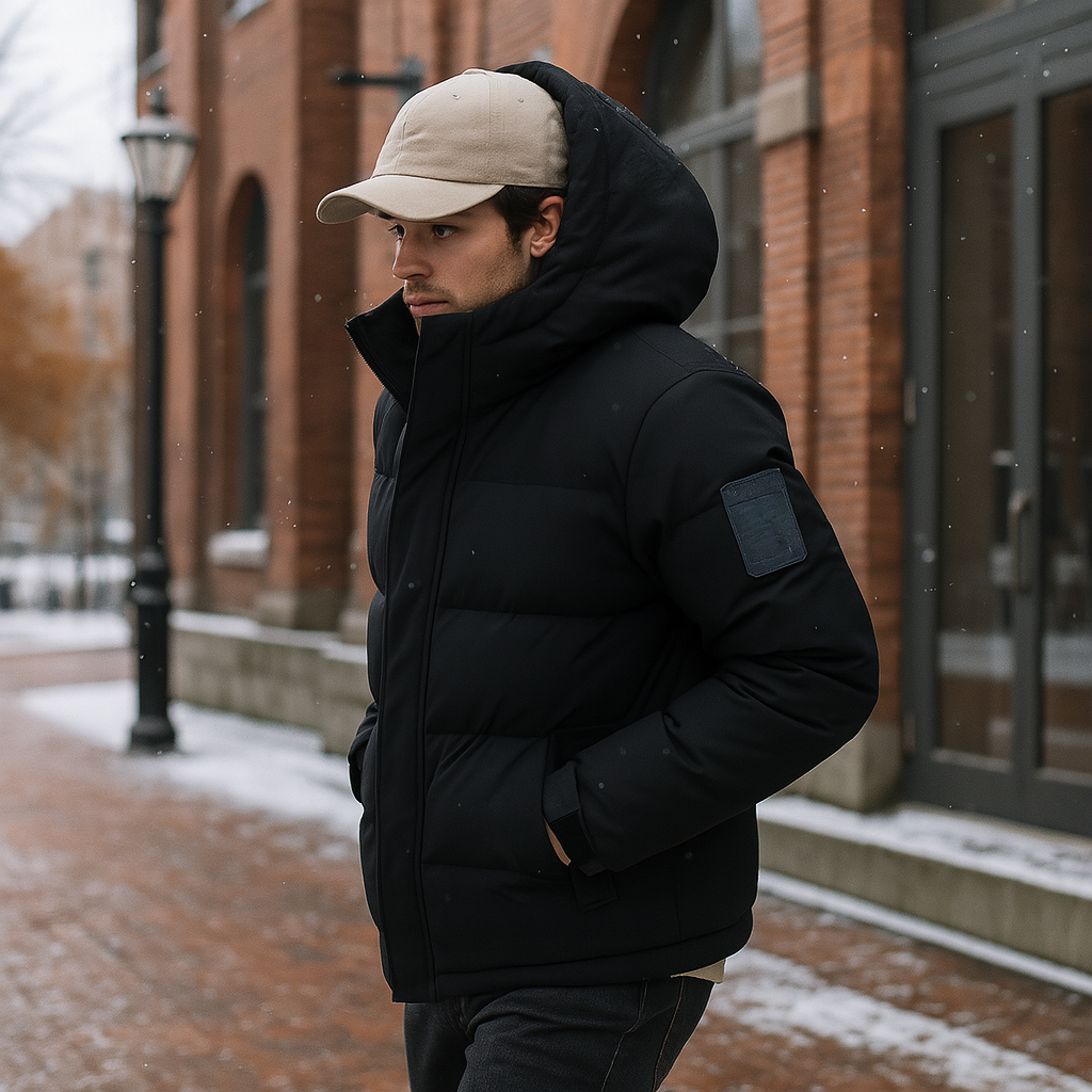 Men’s Winter Puffer Jacket – Hooded Parka Style Coat