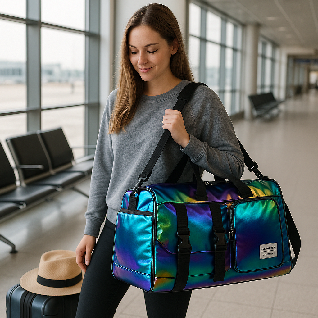 Holographic Duffel Bag Carry-On for Women
