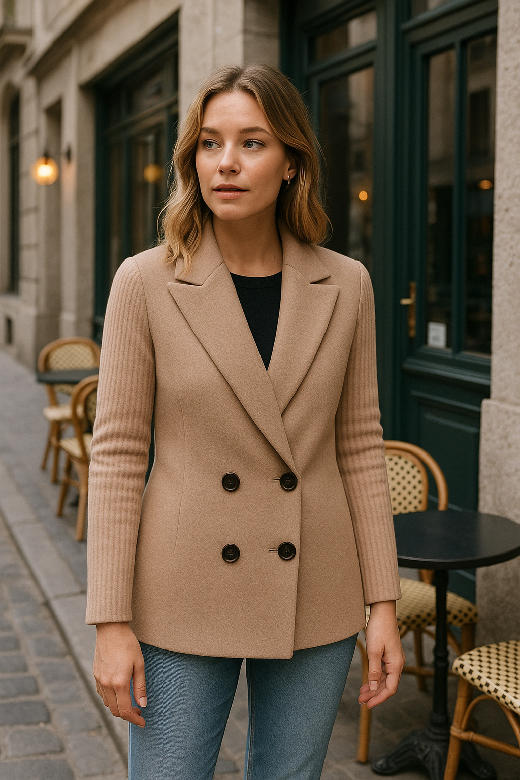 Knit Blazer Jacket for Women