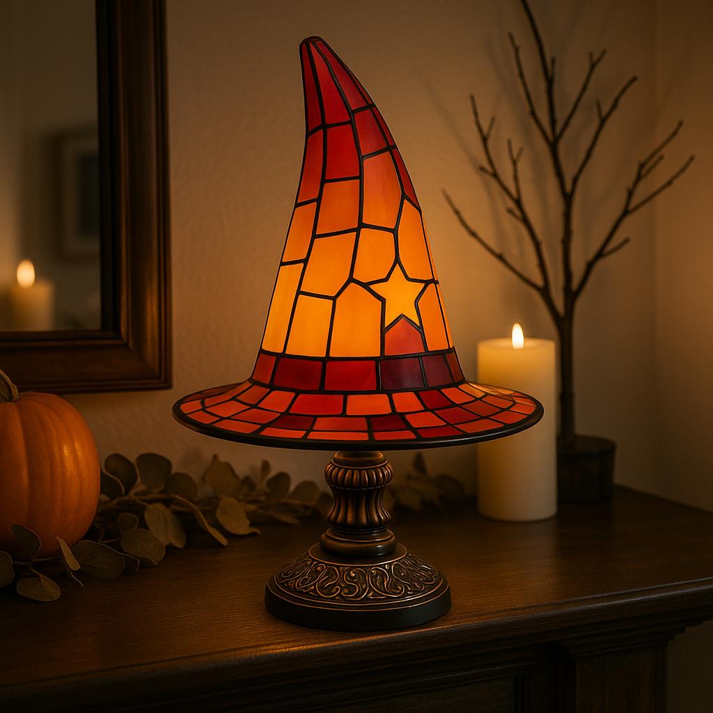 LED Witch Hat Table Lamp for Halloween Party Decoration