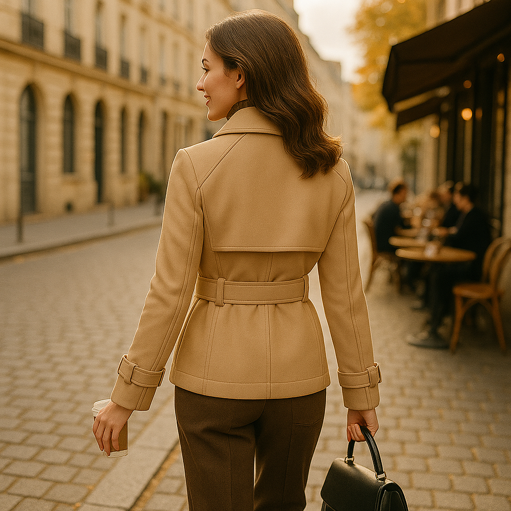 Vintage Trench Coat Belted Jacket for Women