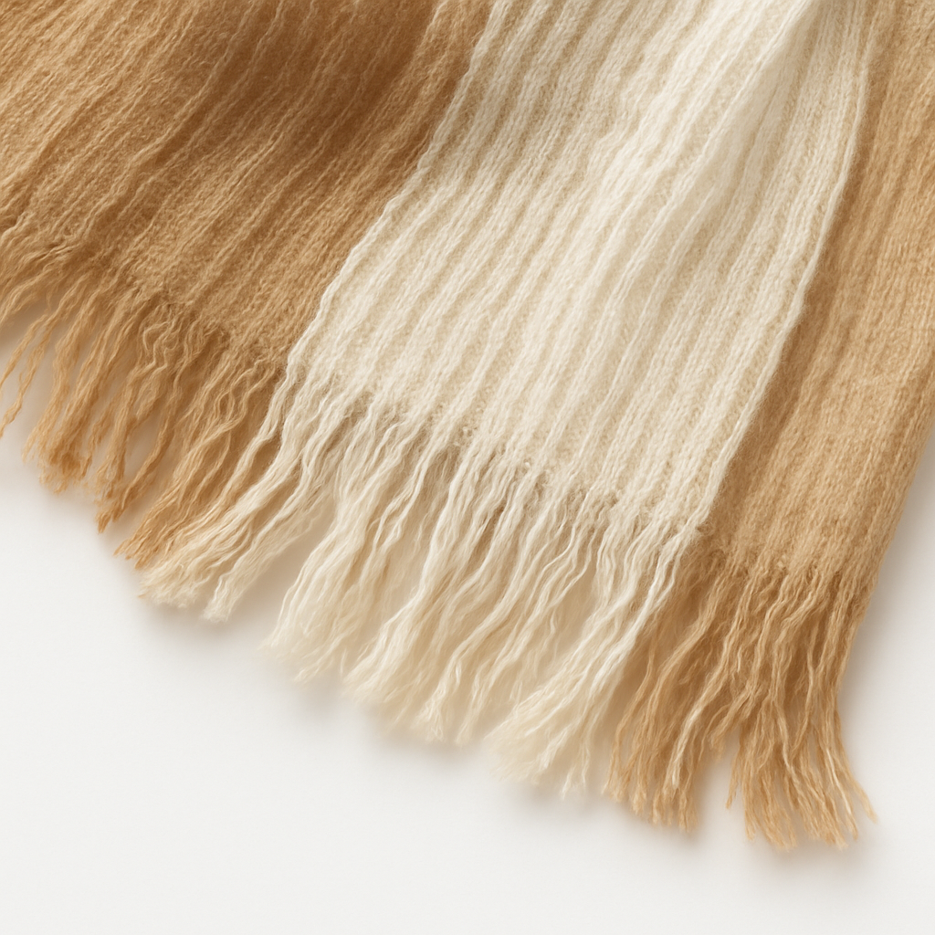 Linen Scarf Wrap With Striped Design