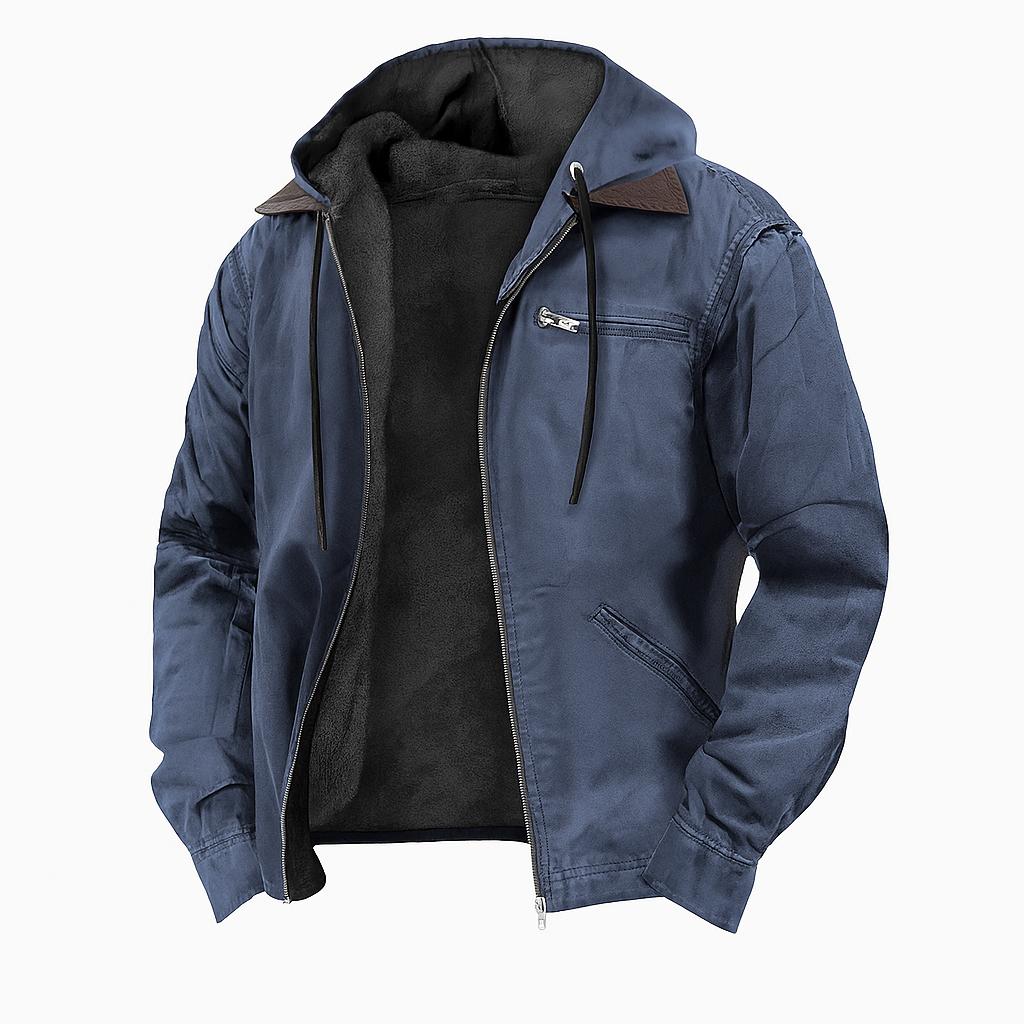 Men’s Winter Jacket – Hooded Zip-Up Fleece Lined