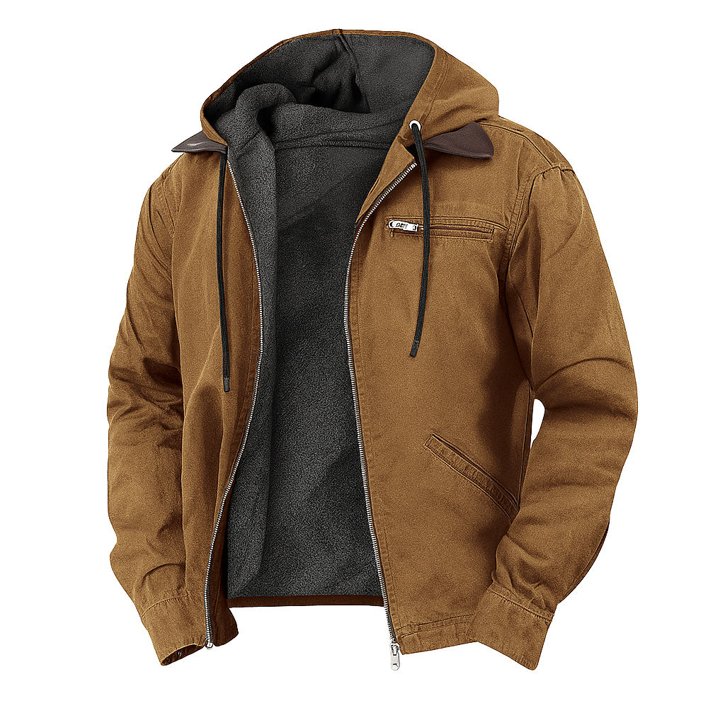 Men’s Winter Jacket – Hooded Zip-Up Fleece Lined