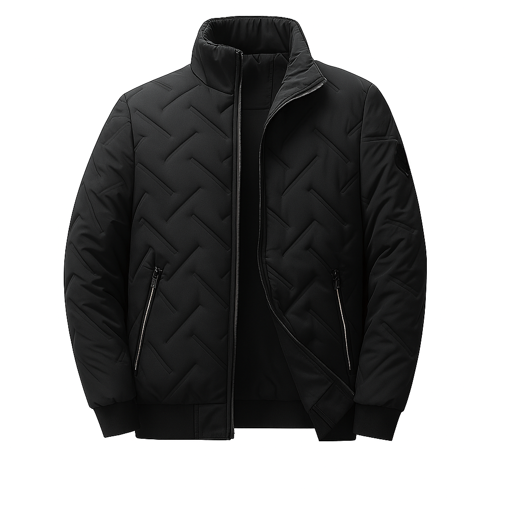 Men’s Winter Jacket – Quilted Zip-Up Street Style