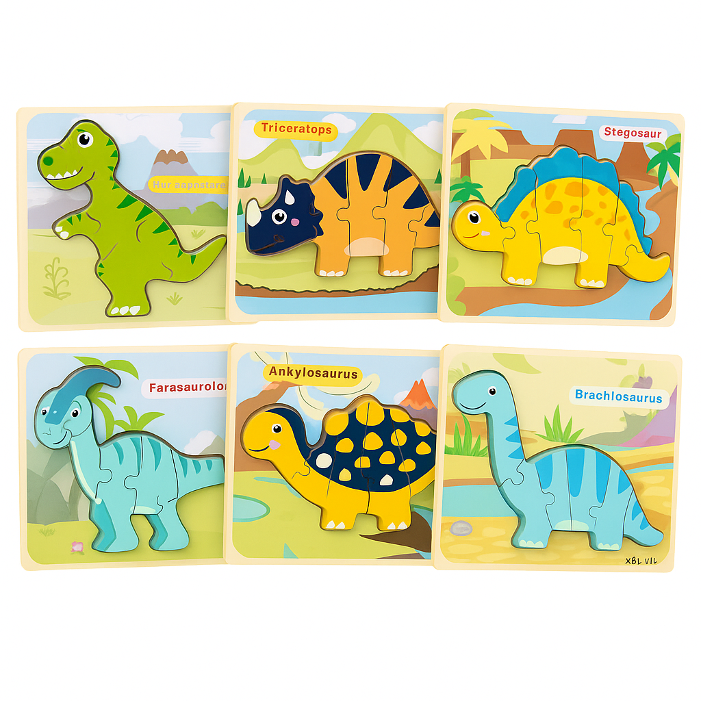 Montessori Dinosaur Puzzle  Set – 3D Educational Toys for Kids