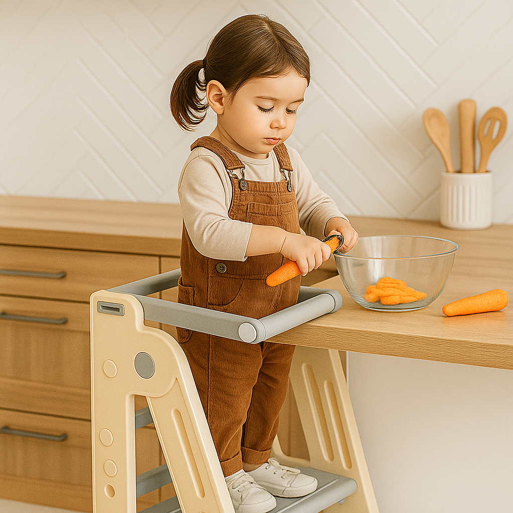 Montessori Standing Tower – Toddler Kitchen & Bathroom Helper