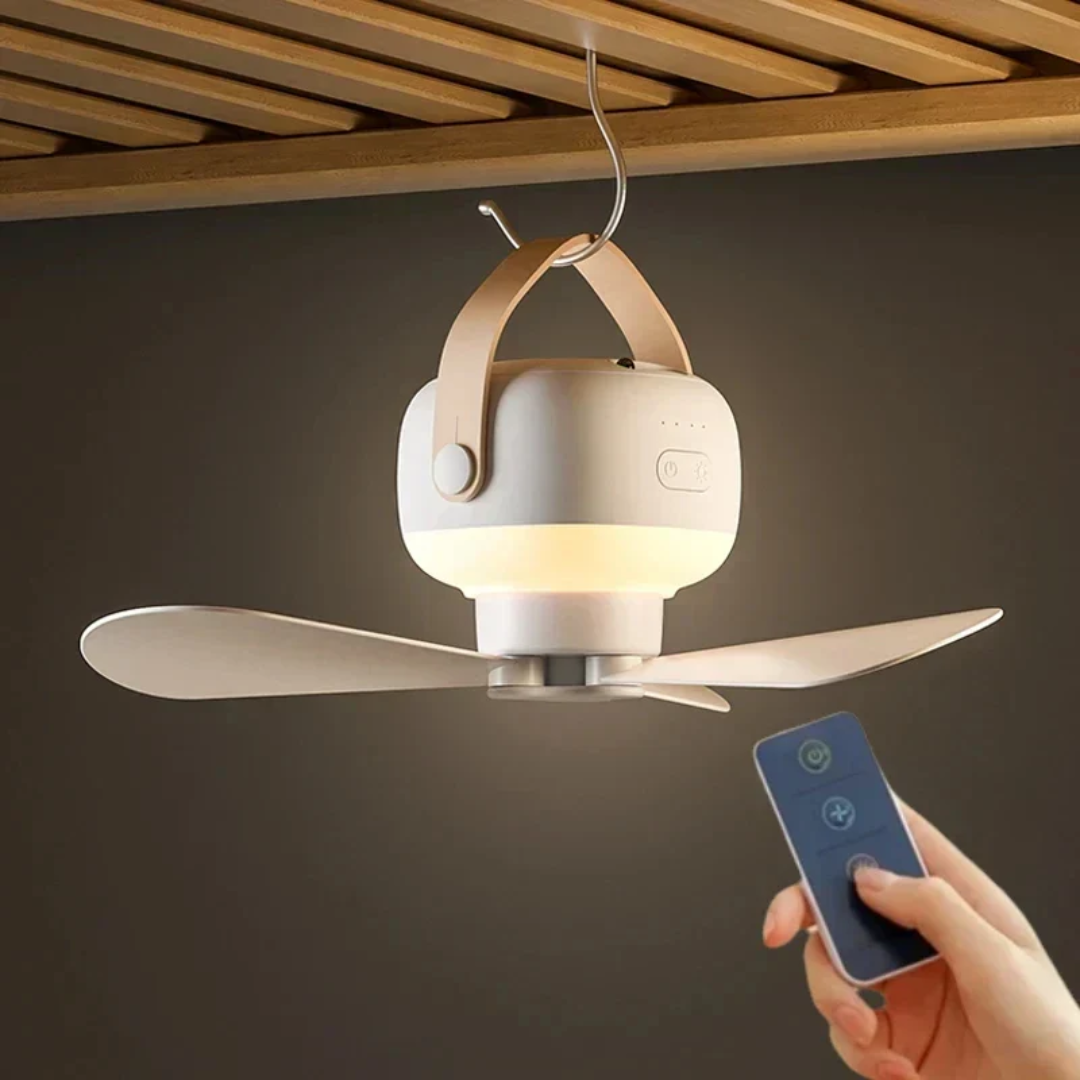Portable Ceiling Fan with Light and Remote Control