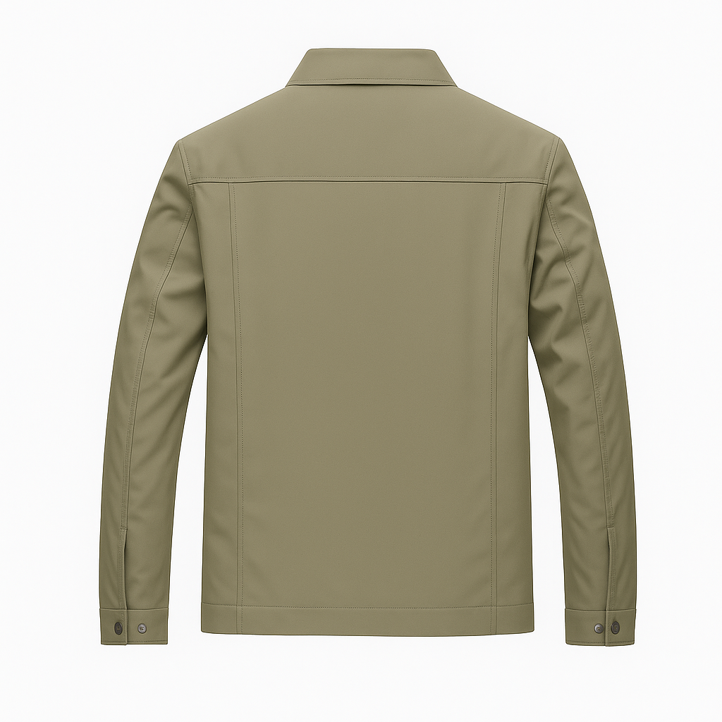 Rain Jacket For Men– Zip-Up Plaid Lined Coat