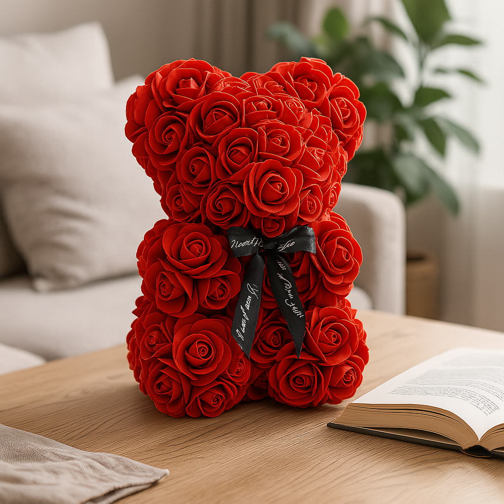 Rose Teddy Bear – Flower Gift Decoration