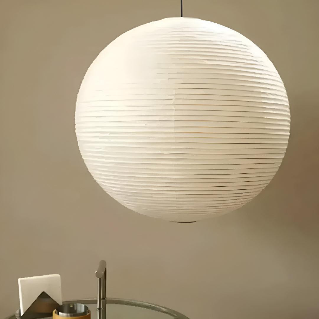 Round Rice Paper Lantern Pendant Lighting for Ambient Room Illumination